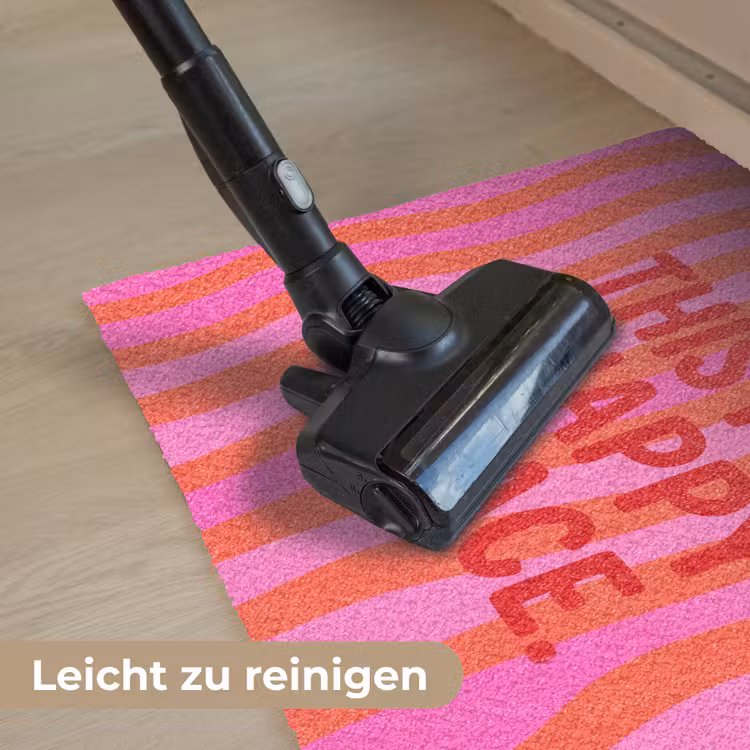Tekst - Modern - Kleurrijk Deurmat klein -reinigen_DE