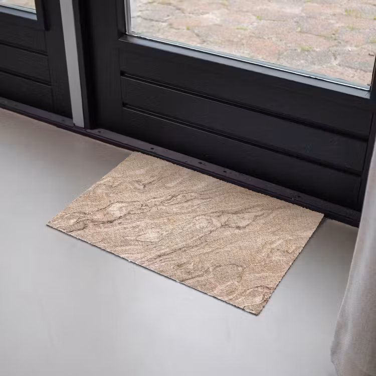 Textuur - Aders - Abstract - Modern - Beige Deurmat klein -sfeer2