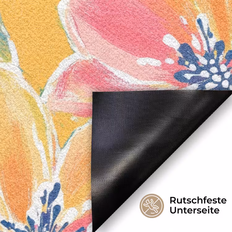 Textuur - Bloemen - Kleurrijk Deurmat klein 898 -antislip_DE