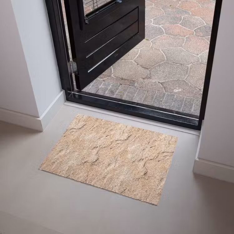 Textuur - Steen - Natuur - Beige Deurmat klein -sfeer5