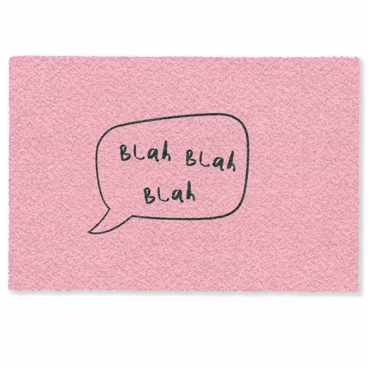 Tekstwolkje - BLAH BLAH BLAH - Roze Deurmat klein -zkaufland3d