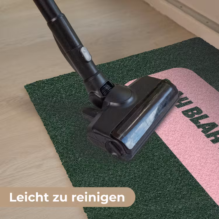 Tekstwolk - BLAH BLAH BLAH - Roze Deurmat klein -reinigen_DE