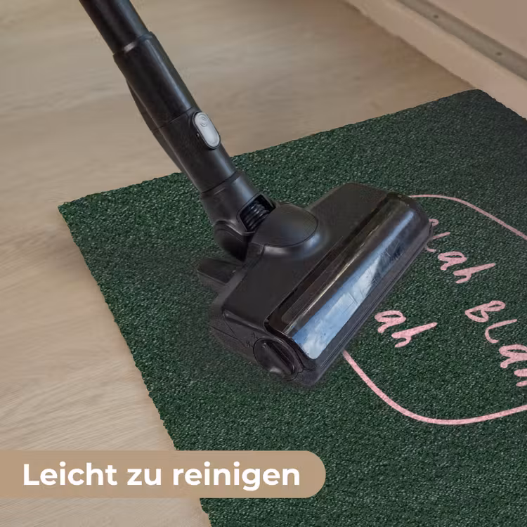 Tekstwolkje - Donkergroen - BLAH BLAH BLAH Deurmat klein -reinigen_DE