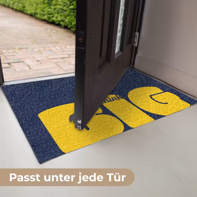 Think big - Blauw - Geel Deurmat klein -USP_DE