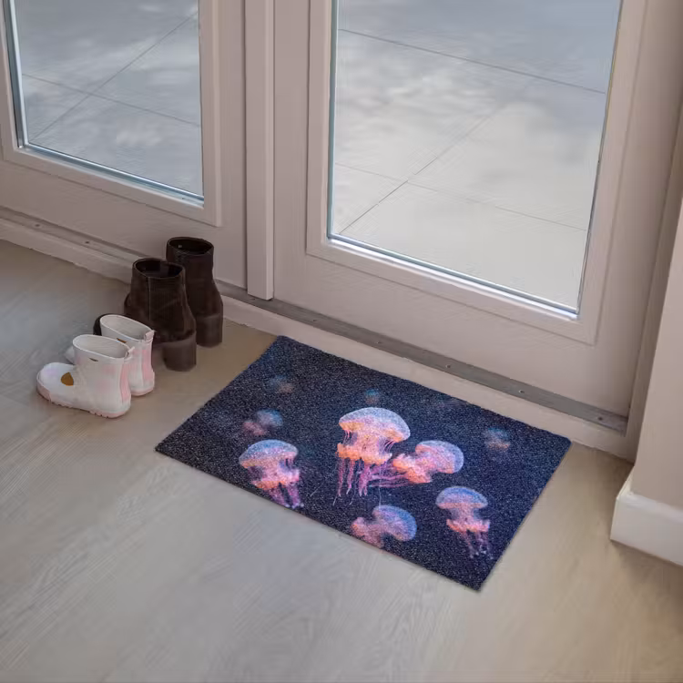 Dier - Onderwater - Natuur - Roze - Mysterieus Deurmat klein -sfeer3