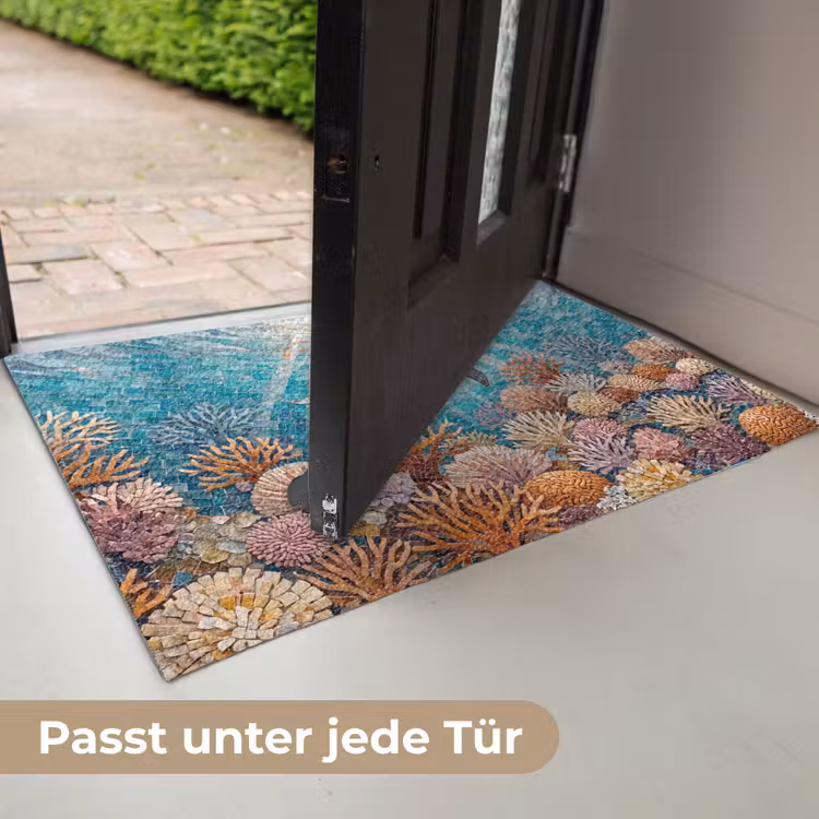 Dieren - Mozaïek - Oceaan - Koraal - Blauw Deurmat klein -USP_DE