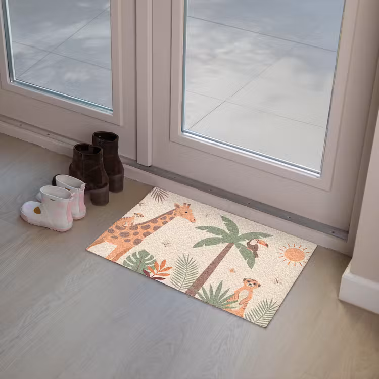 Dieren - Tropisch - Safari - Kleurrijk Deurmat klein -sfeer3