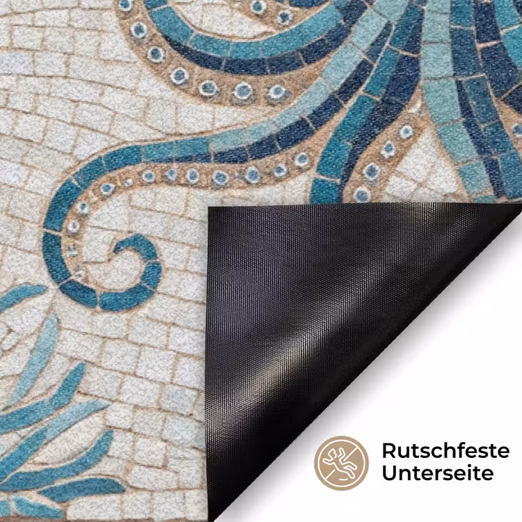 Dieren - Onderwater - Natuur - Mozaïek - Blauw Deurmat klein -antislip_DE