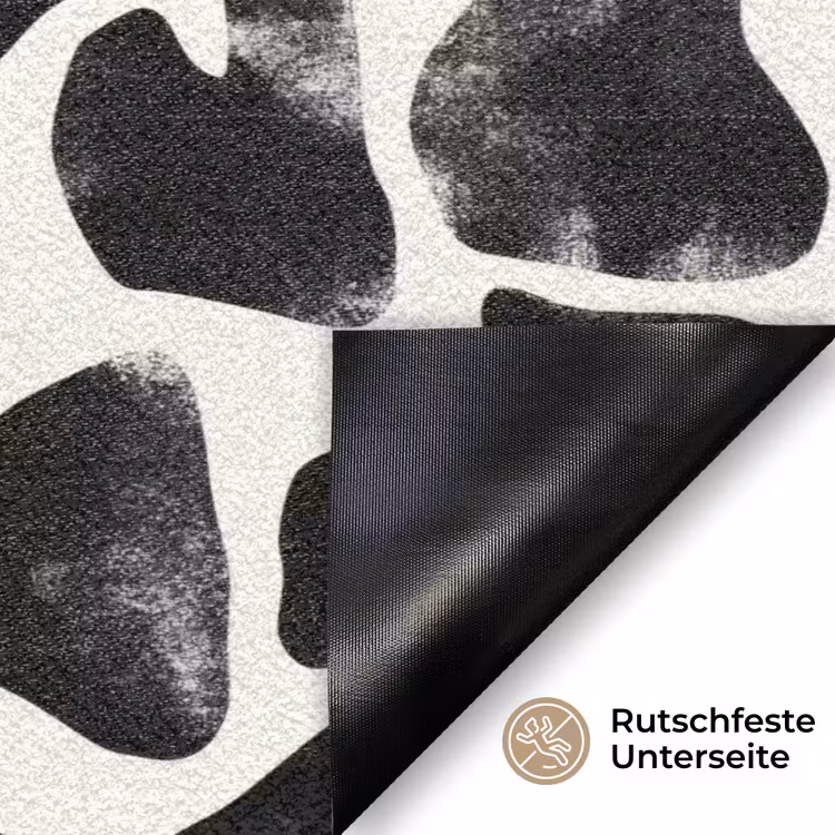 Dierenpatroon - Vlekken - Zwart - Wit Deurmat klein 898 -antislip_DE