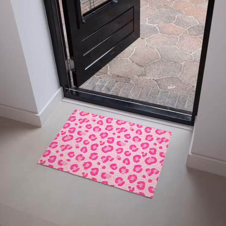 Dierenprint - Patroon - Abstract - Modern - Roze Deurmat klein -sfeer5