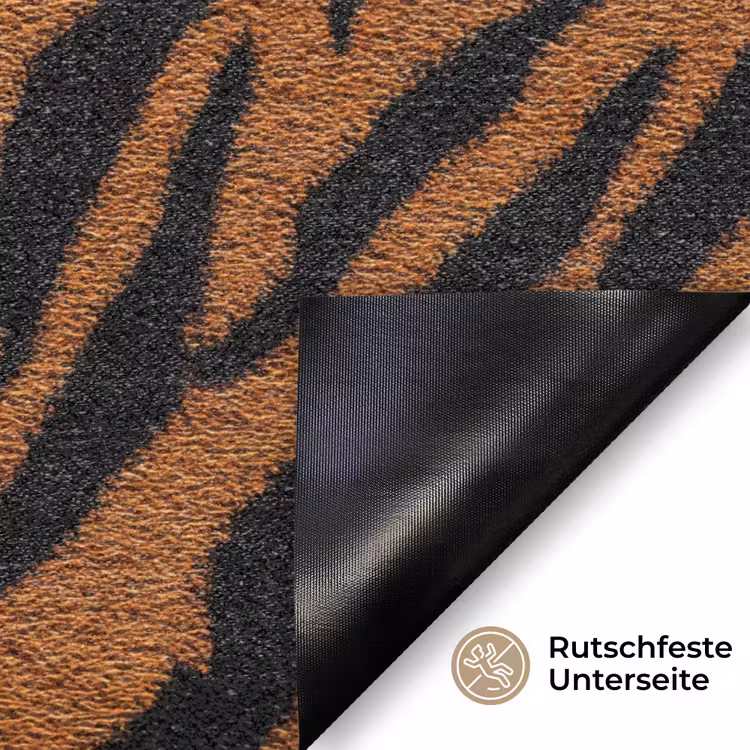 Tijger - Vacht - Zwart Deurmat klein 898 -antislip_DE