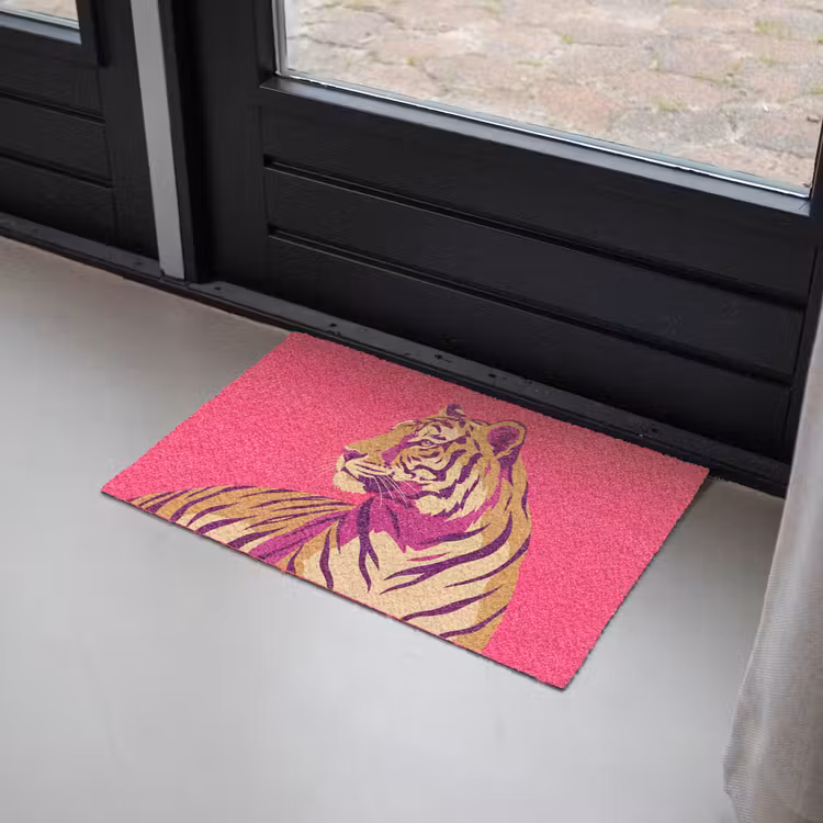 Tijger - Modern - Neon Deurmat klein -sfeer2