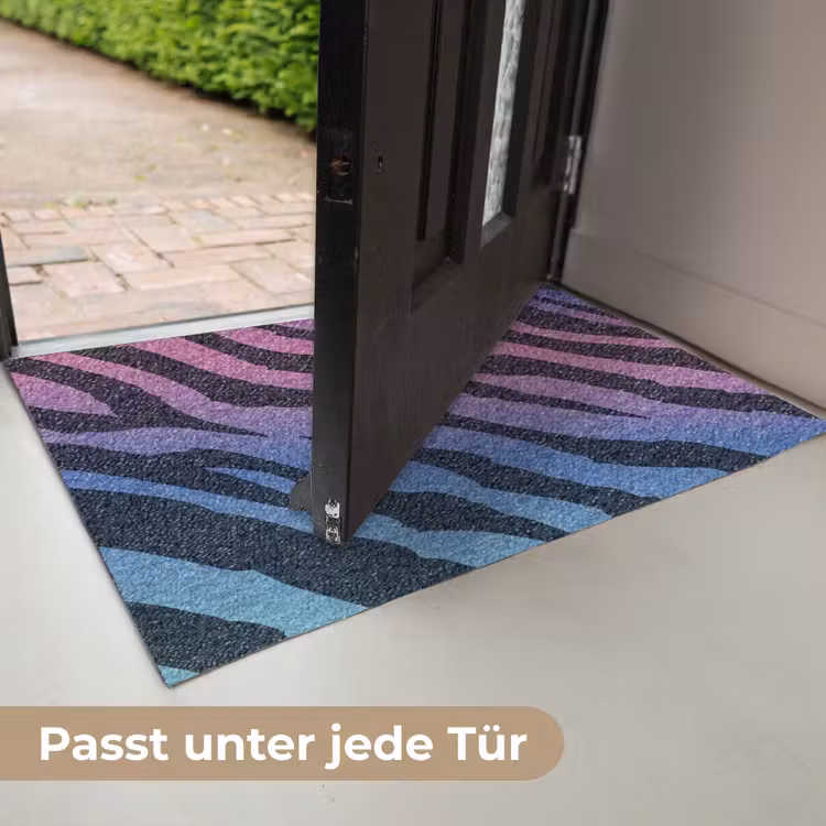 Tijgerprint - Blauw - Paars - Kleurrijk Deurmat klein -USP_DE