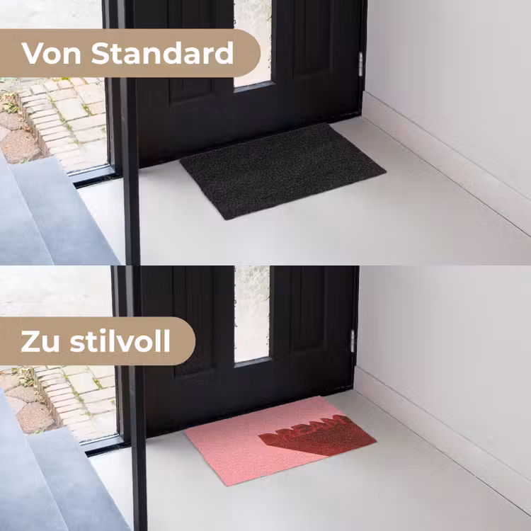 Dream - 3D - Rood - Roze Deurmat klein -voor-na_DE