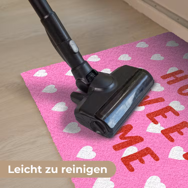 Home sweet home - Quote - Roze Deurmat klein -reinigen_DE