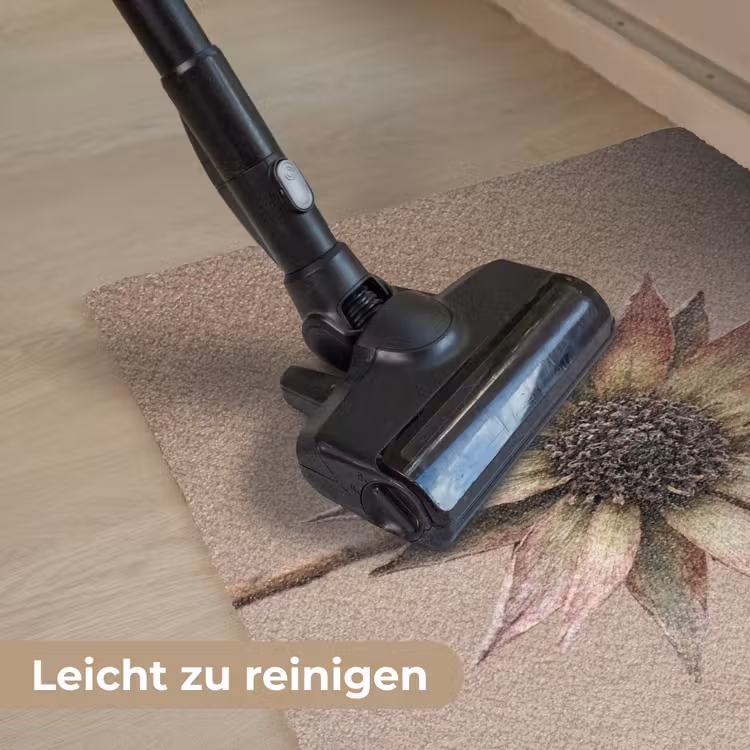 Droogbloem - Protea - Vintage - Beige - Rustiek Deurmat klein -reinigen_DE
