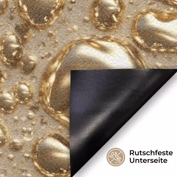 Druppels - Organisch - Goud Deurmat klein 898 -antislip_DE