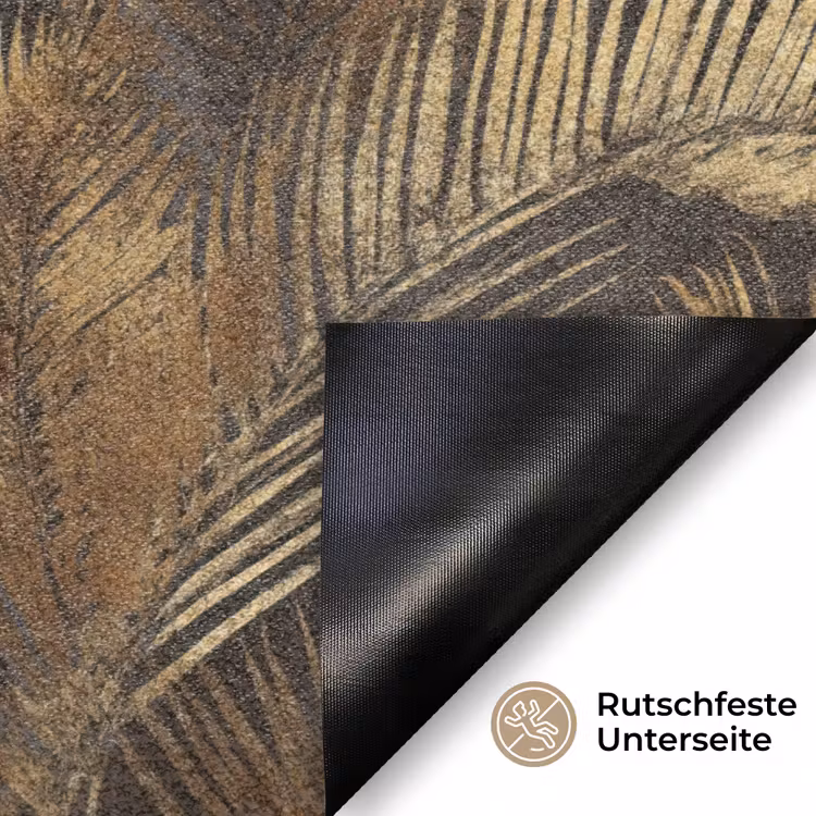 Tropisch - Bladeren - Goud Deurmat klein 898 -antislip_DE