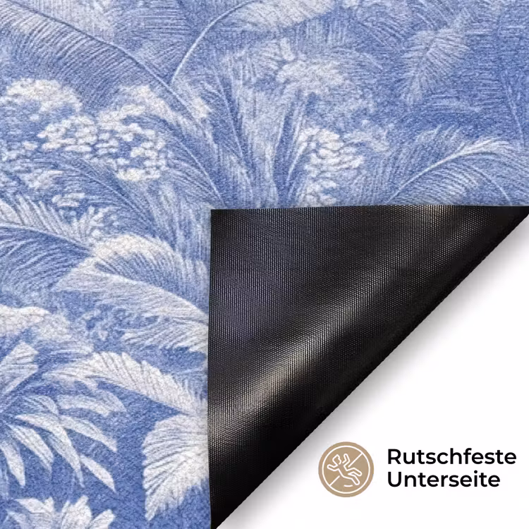 Tropisch - Jungle - Blauw Deurmat klein -antislip_DE
