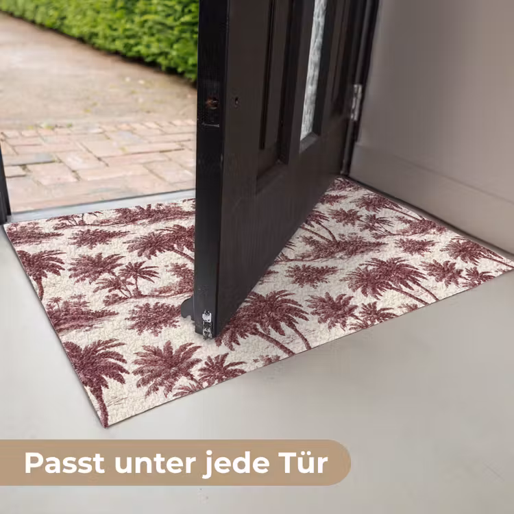 Tropisch - Geometrisch - Bordeauxrood Deurmat klein 898 -USP_DE