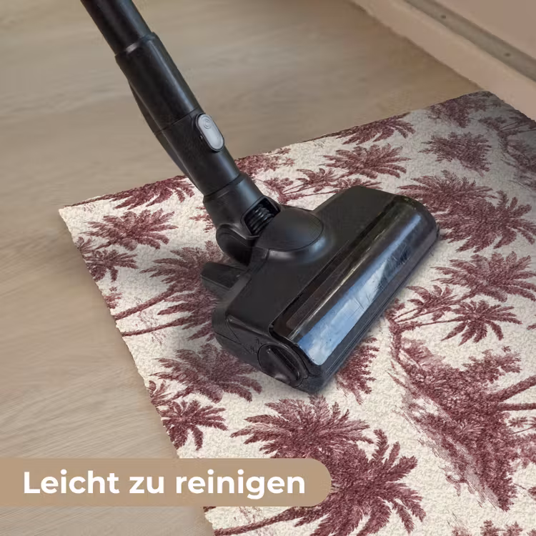 Tropisch - Geometrisch - Bordeauxrood Deurmat klein 898 -reinigen_DE