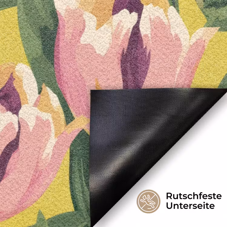 Tulpen - Botanisch - Geel Deurmat klein 898 -antislip_DE