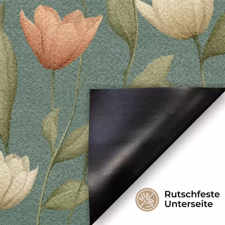 Tulpen - Botanisch - Groen Deurmat klein 898 -antislip_DE