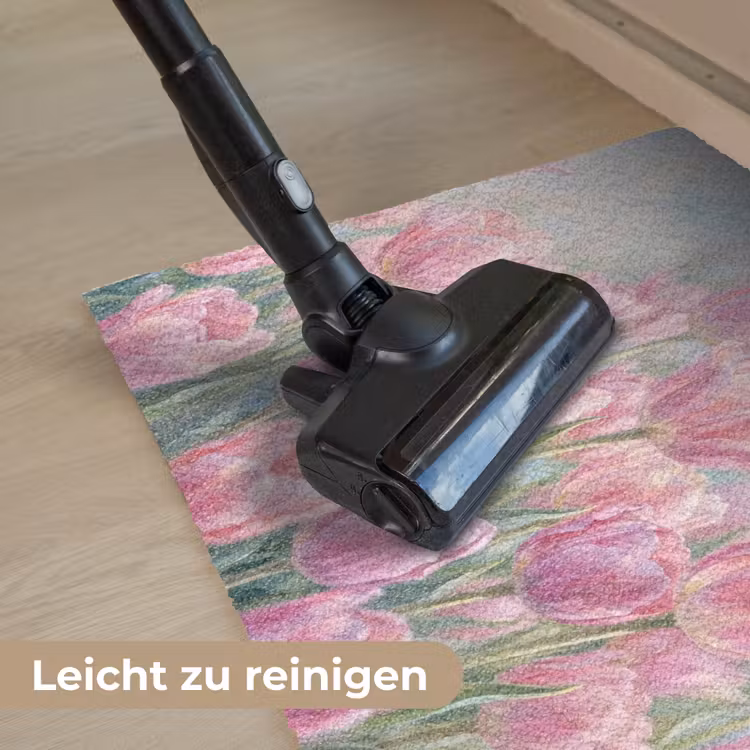 Tulpen - Veld - Lente - Roze Deurmat klein -reinigen_DE