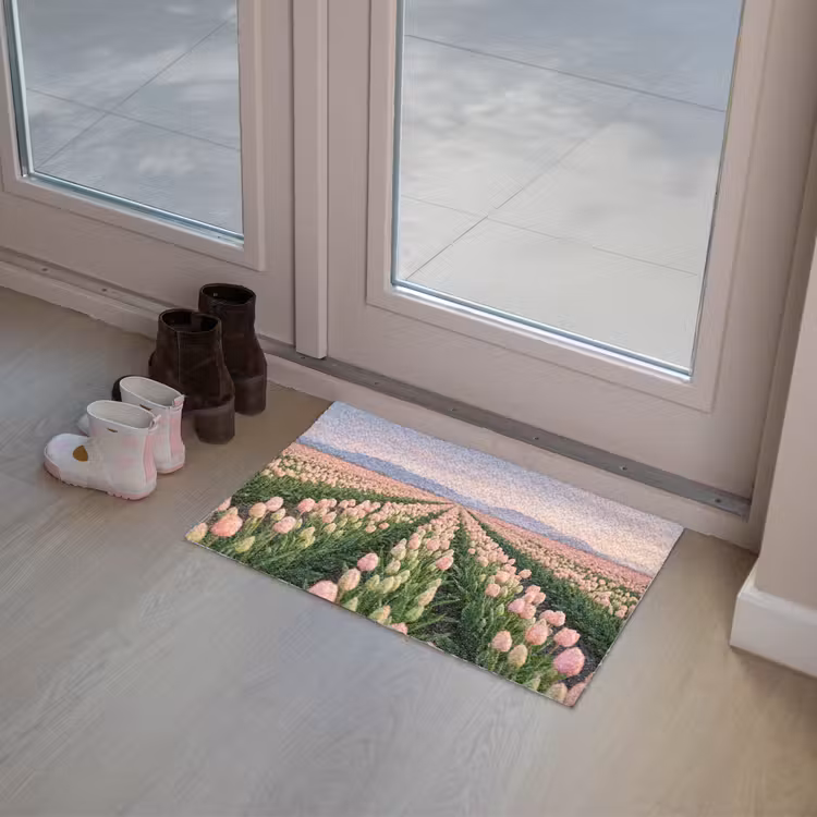 Tulpen - Landschap - Roze Deurmat klein -sfeer3
