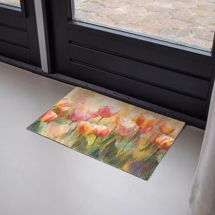 Tulpen - Sprookjesachtig - Kleurrijk Deurmat klein -sfeer2