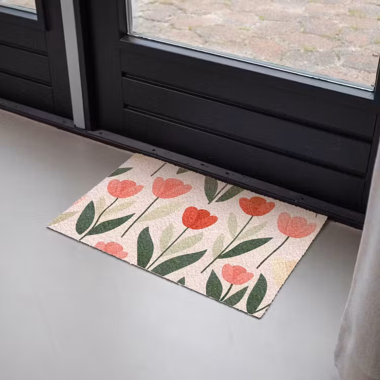 Tulpen - Modern - Roze Deurmat klein -sfeer2