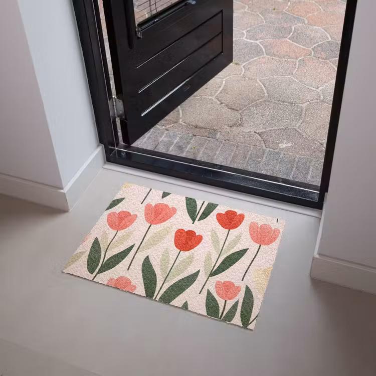 Tulpen - Modern - Roze Deurmat klein -sfeer5