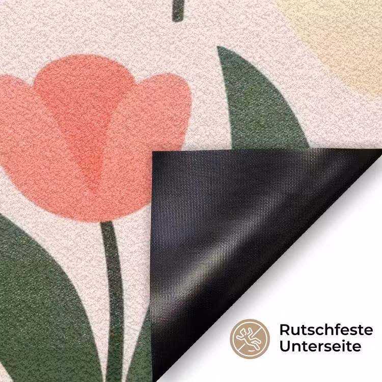 Tulpen - Modern - Roze Deurmat klein -antislip_DE