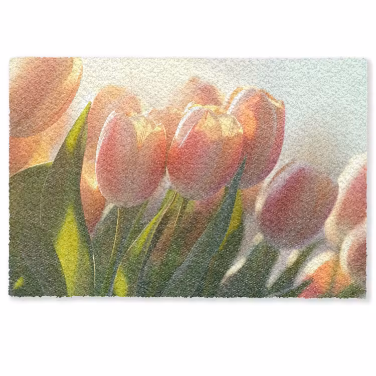 Tulpen - Roze - Zonnestralen Deurmat klein -zkaufland3d