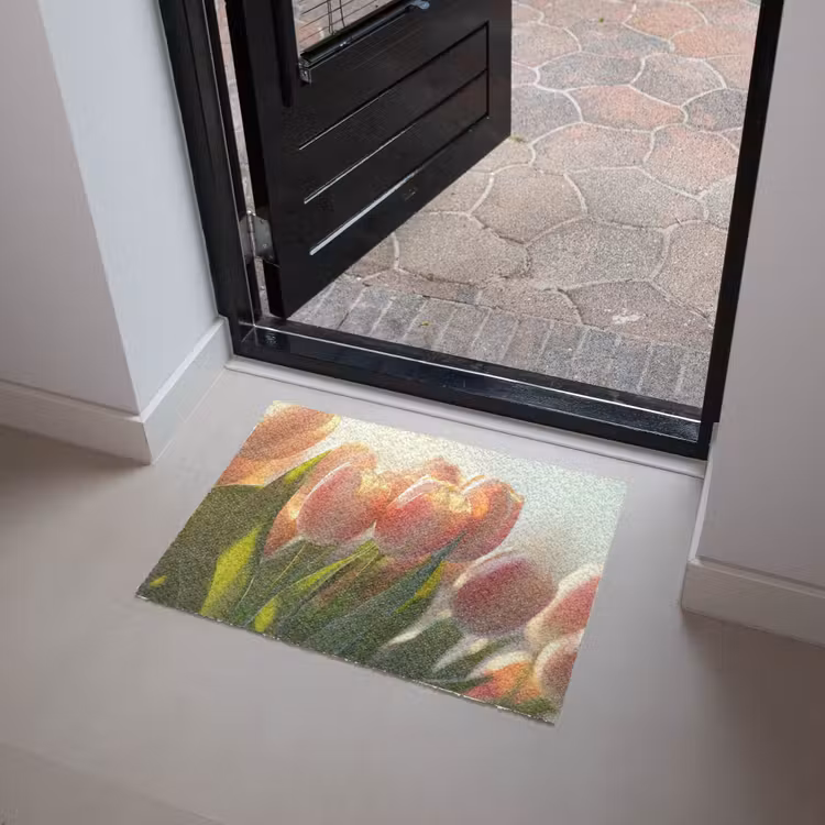 Tulpen - Roze - Zonnestralen Deurmat klein -sfeer5