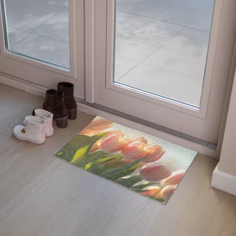 Tulpen - Roze - Zonnestralen Deurmat klein -sfeer3