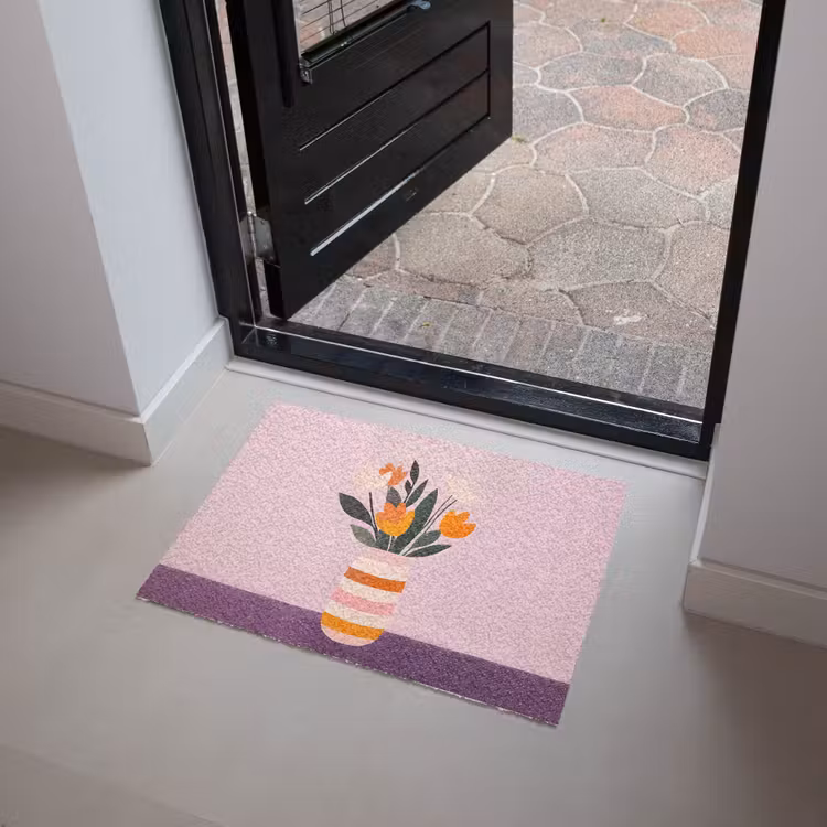Tulpen - Vaas - Strepen - Paars Deurmat klein -sfeer5
