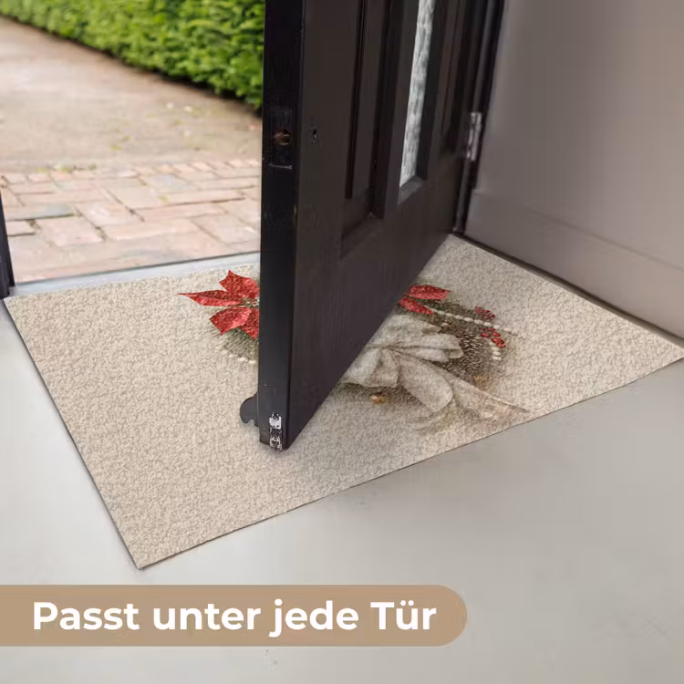 Deurkrans - Strik - Kerst - Rood - Groen Deurmat klein -USP_DE