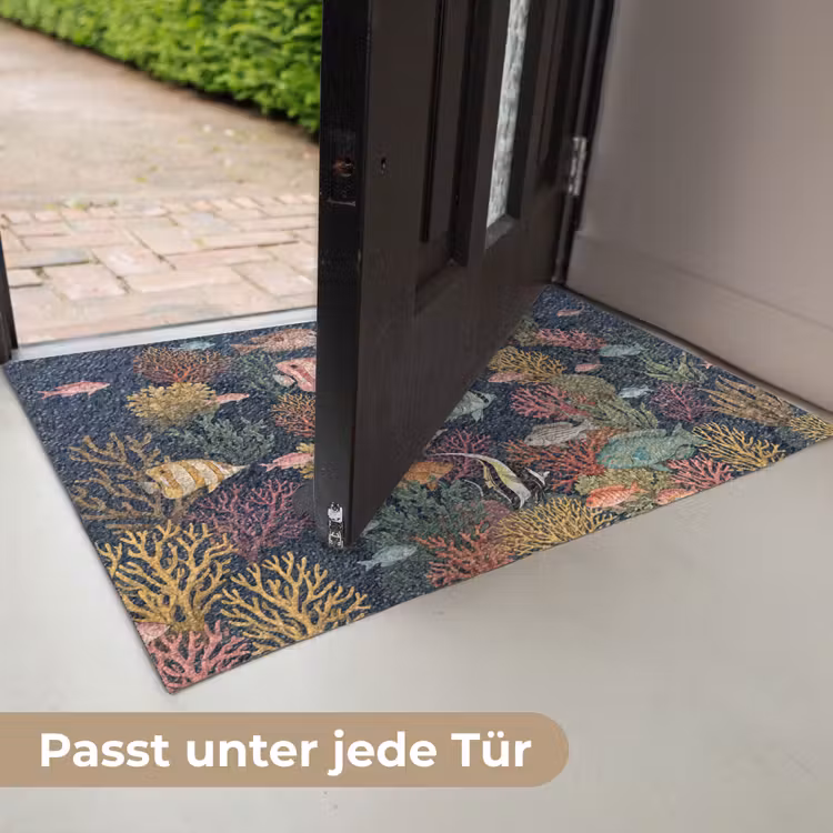 Onderwaterwereld - Vissen - Koraal - Illustratie - Kleurrijk Deurmat klein -USP_DE