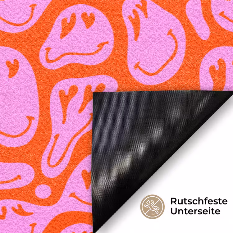 Valentijn - Smiley - Rood - Roze Deurmat klein 898 -antislip_DE