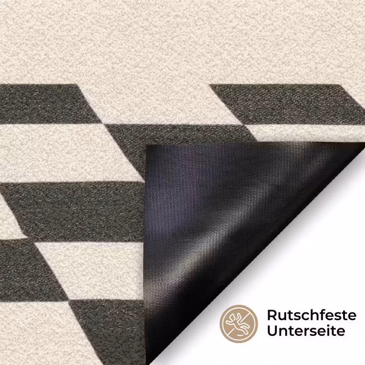 Vaas - Blauw - Geblokt - Modern Deurmat klein -antislip_DE