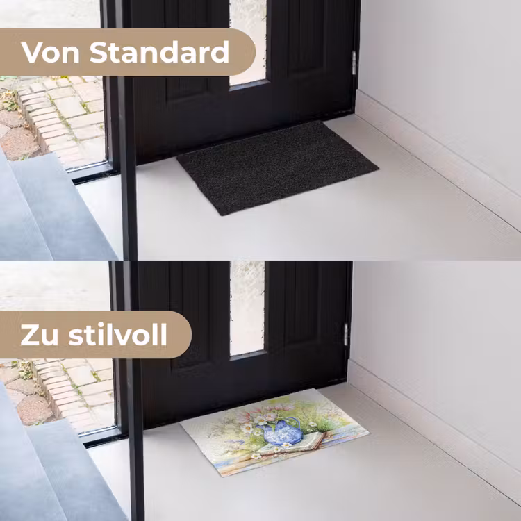Vaas - Delftsblauw - Madeliefjes Deurmat klein -voor-na_DE