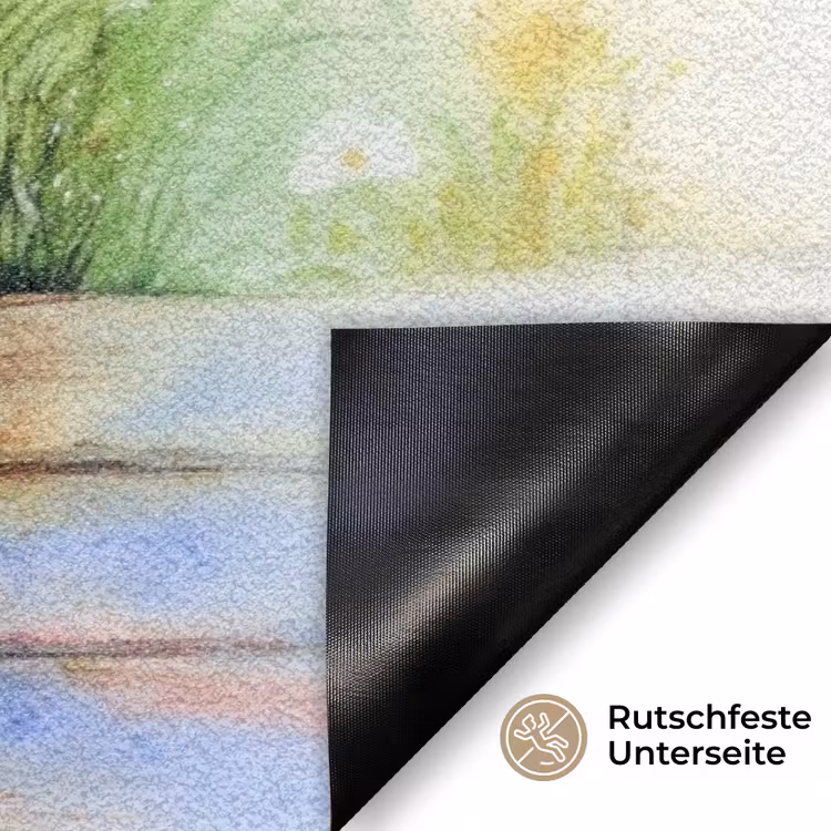 Vaas - Delftsblauw - Madeliefjes Deurmat klein -antislip_DE