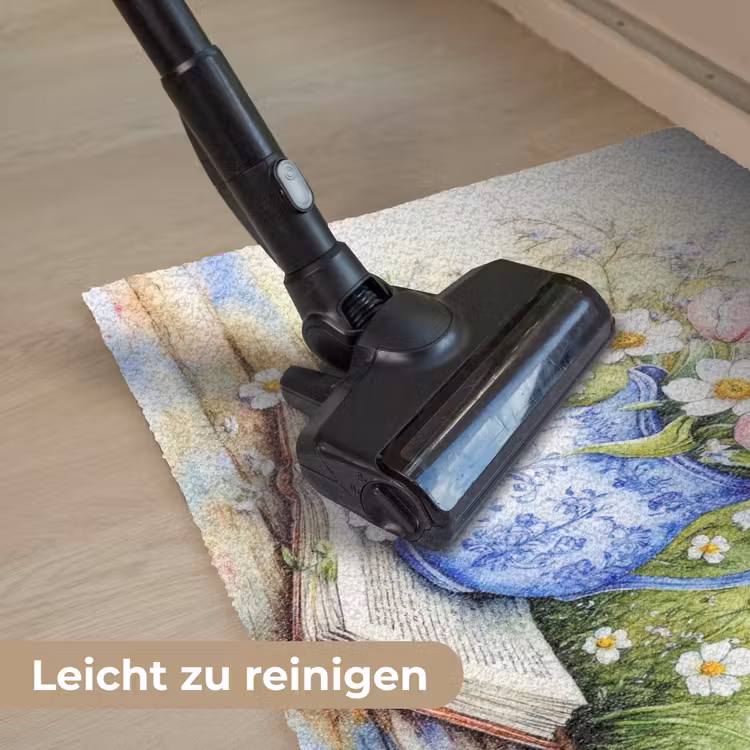 Vaas - Delftsblauw - Madeliefjes Deurmat klein -reinigen_DE