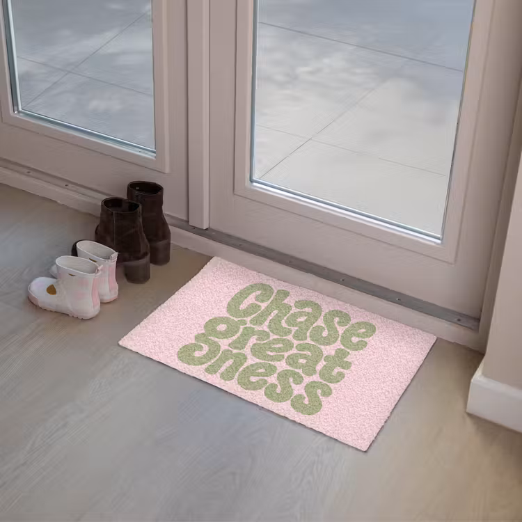 Chase greatness - Groen - Roze - Retro Deurmat klein -sfeer3