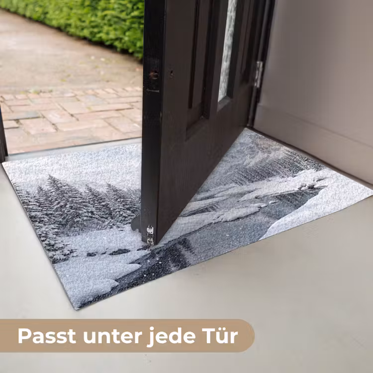 Sneeuwlandschap - Bergen - Rivier - Winter Deurmat klein -USP_DE