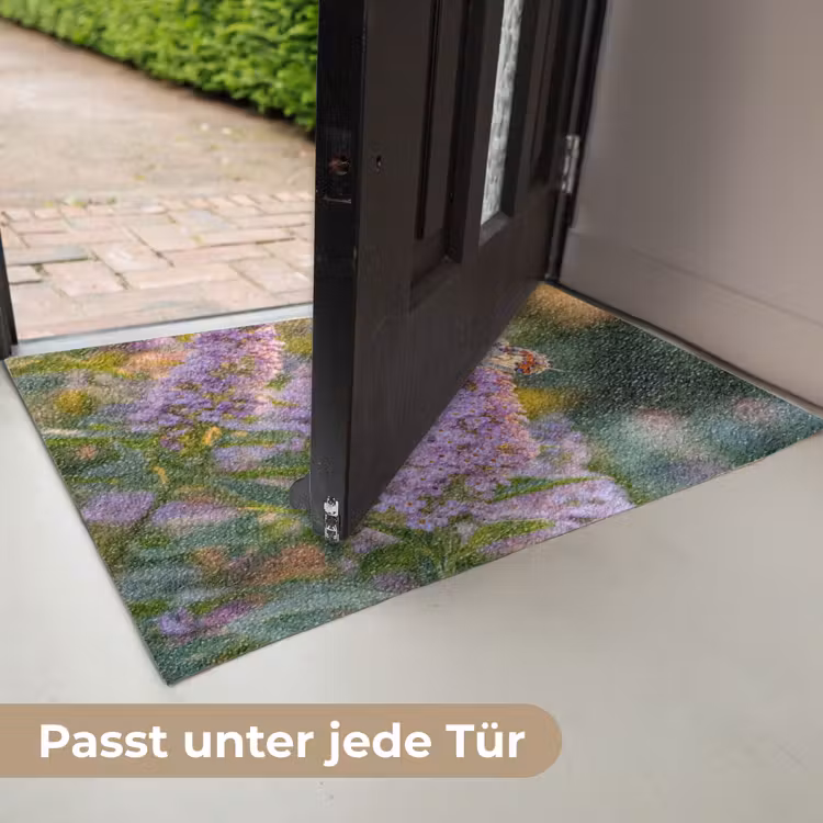 Sierlijke - Vlinder - Paarse - Bloemen Deurmat klein -USP_DE