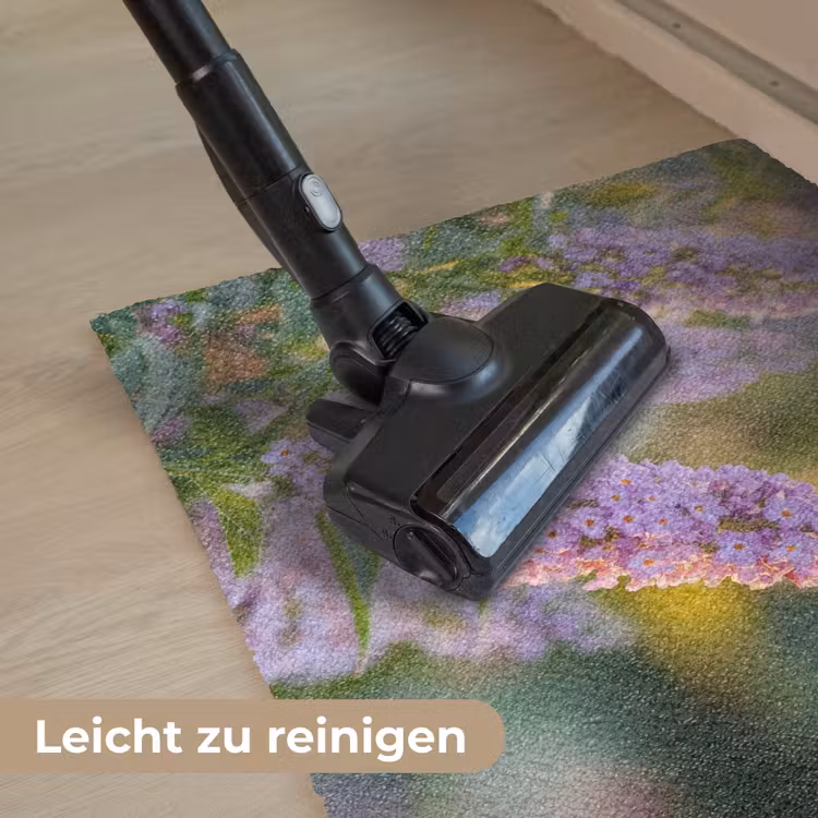 Sierlijke - Vlinder - Paarse - Bloemen Deurmat klein -reinigen_DE