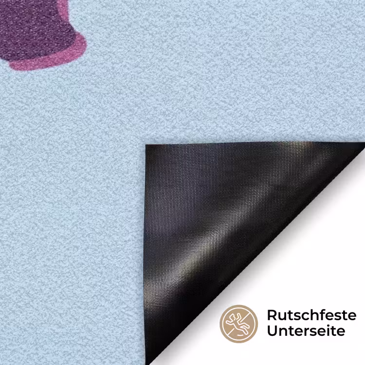 Speels - Boodschap - Blauw Deurmat klein -antislip_DE