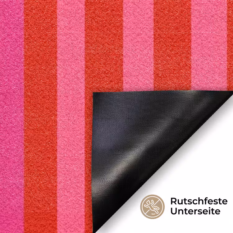 Verticaal - Strepen - Roze Deurmat klein 898 -antislip_DE